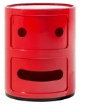 Kartell Componibili Container neutral, Kunststoff, Rot, 32 x 32 x 40 cm