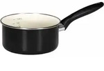 KR&Uuml;GER Stieltopf Triest 16 cm Emaille wei&szlig; - Schwarz/Creme/Wei&szlig;