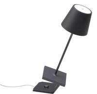 Zafferano Poldina Pro Mini Tischlampe - Aufladbare LED Lampe - 30 cm - Grau