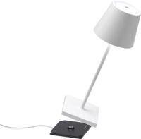 Zafferano Poldina Pro Mini Tischlampe - Aufladbare LED Lampe - 30 cm - Wei&szlig;