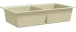 vidaXL Granitsp&uuml;le Doppelbecken Beige - Beige