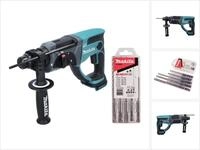 Makita DHR 202 Z Akku Kombihammer 18 V 2,0 J SDS Plus + 5 tlg. Bohrer Set - ohne