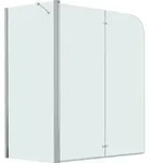 vidaXL Badewannenaufsatz 2-fach Faltbar ESG 120x68x130 cm - Silber