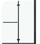 vidaXL Faltbare Duschkabine 2 Paneele ESG 95x140 cm Schwarz - Schwarz