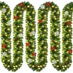 Casaria Weihnachtsgirlande LED Beleuchtet Innen & Au&szlig;en IP44 Weihnachten Deko