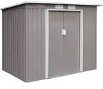 HATTORO P100 XL Metall Ger&auml;tehaus Ger&auml;teschuppen Schuppen Gartenhaus Pultdach GRAU