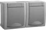 Viko Doppelsteckdose Pacific Grau 90591088-DE - Schwarz