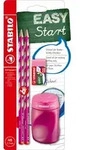 STABILO Schul-Set f&uuml;r Rechtsh&auml;nder - EASYgraph S in pink - inkl. Spitzer +