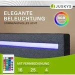 Juskys Polsterbett Paris 90 x 200 cm mit LED, Lattenrost & Kunstleder Grau -...