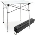 Wiltec Rolltisch Camping 70x69cm Campingtisch faltbar mit rollbarer Tischplatte und
