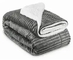 Beautissu Sherpa Decke Kuscheldecke Glitzereffekt XL Anthrazit Elisa, 150x200cm -