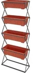 tectake&reg; Vertikalbeet mit 4 Pflanzk&auml;sten 52 x 21 x 127 cm - Braun