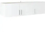 Schrankaufsatz - Wei&szlig; Hochglanz - Alpinwei&szlig; matt - 136 x 54 cm - mit 3 T&uuml;ren -