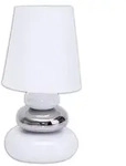 Tischleuchten - Keramik Tischleuchte "STONEY" H: 31cm wei&szlig;, Tischlampe im Retro