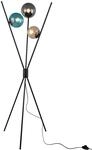Dreibeinleuchte - Metall - 3 Glasschirme - H 156 cm