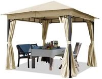 Gartenpavillon 3x3 m ca. 180 g/m&sup2; Dachplane wasserdicht Pavillon mit 4...