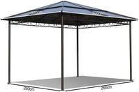 Metall Garten Hardtop Pavillon 3x3m Doppelstegplatten Polycarbonat Dach Partyzelt