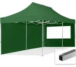 TOOLPORT 3x6m Aluminium Faltpavillon, inkl. 2 Seitenteile, dunkelgr&uuml;n - dunkelgr&uuml;n