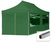 TOOLPORT 3x6m Aluminium Faltpavillon, inkl. 4 Seitenteile, dunkelgr&uuml;n