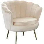 SalesFever Muschel-Sessel | Bezug Samt-Stoff | Gestell Metall goldfarben | B 78...