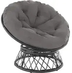 tectake&reg; Rattansessel Gargano drehbar 92 x 80 x 80,5 cm - Schwarz