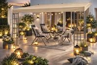 Rank Anbau 3x4m Sand Anbaupavillon Terrassendach