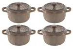 Staub mini cocotte okrągły 4 szt. - 200 ml 40508-160-0 antyczny szary