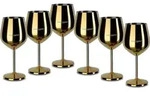 Echtwerk Weinkelche aus Edelstahl 6tlg Edition, Farbe:Gold - Gold