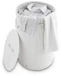 Relaxdays W&auml;schekorb Bambus, faltbare W&auml;schetonne mit Deckel, Volumen 70 l,