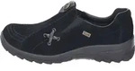 Rieker Damen Slipper Echtleder schwarz, Damen:37 EU - Schwarz - 37