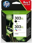 HP 303XL 2er-Pack Schwarz/Cyan/Magenta/Gelb Original Tintenpatronen, Hohe (XL-)