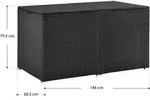 Juskys Polyrattan Auflagenbox Ikaria 950 L inkl. Deckel mit Hubautomatik & Innenplane