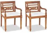 vidaXL 4-tlg. Garten-Lounge-Set mit Auflagen Massivholz Teak - Braun