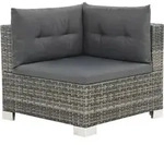 vidaXL 10-tlg. Garten-Lounge-Set mit Auflagen Poly Rattan Grau - Grau