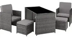 tectake Rattan Sitzgruppe - UV-best&auml;ndiges Polyrattan, Wasserabweisende...