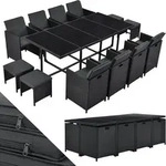 Juskys Polyrattan Sitzgruppe Baracoa XXL 13-teilig wetterfest & stapelbar &ndash;
