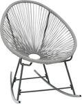 vidaXL Schaukelstuhl Mondstuhl Grau Poly Rattan