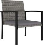 vidaXL Garten-Essst&uuml;hle 4 Stk. Poly Rattan Grau