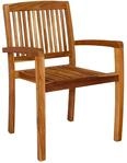 vidaXL Garten-Essst&uuml;hle 2 Stk. Stapelbar Teak Massivholz