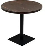 vidaXL Bistrotisch MDF und Stahl Rund 80&times;75 cm Dunkle Esche - Braun