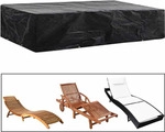 vidaXL Gartenliege-Abdeckung 8 &Ouml;sen 218x77x55 cm - Schwarz
