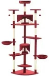vidaXL Katzen-Kratzbaum mit Sisal-Kratzs&auml;ulen 203 cm Rot und Wei&szlig; - Rot