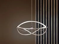 Gro&szlig;e LED Pendelleuchte CHARIVARI Silber matt, &Oslash; 62cm