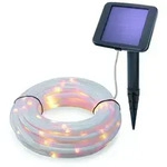 Solar Lichtschlauch, 10m, 100 LEDs, warmwei&szlig;, Zuleitung 2m, Akku, Solarmodul,