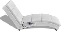 vidaXL Massage-Chaiselongue Wei&szlig; Kunstleder