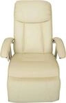 vidaXL Massagesessel Cremewei&szlig; Kunstleder
