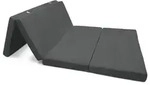 Beautissu Campix Klappmatratze 195x120x7 cm mit Schaumstoff-Polsterung - Dunkelgrau