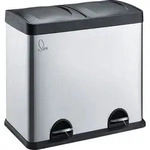SVITA T2X24 Edelstahl M&uuml;lleimer 48 Liter (2 x 24L) Treteimer Abfalleimer