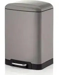 Steel Kela Davino Treteimer, 12 Liter, 27 x 23 x 40 cm, satinierter Stahl - Grau