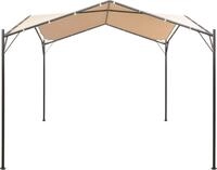 vidaXL Pavillon Partyzelt &Uuml;berdachung 4x4 m Stahl Beige
